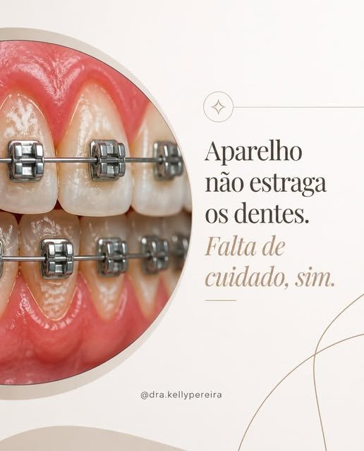 Aparelho não estraga os dentes. Falta de cuidado, sim - Dra. Kelly Pereira, ortodontista em Ribeirão Preto